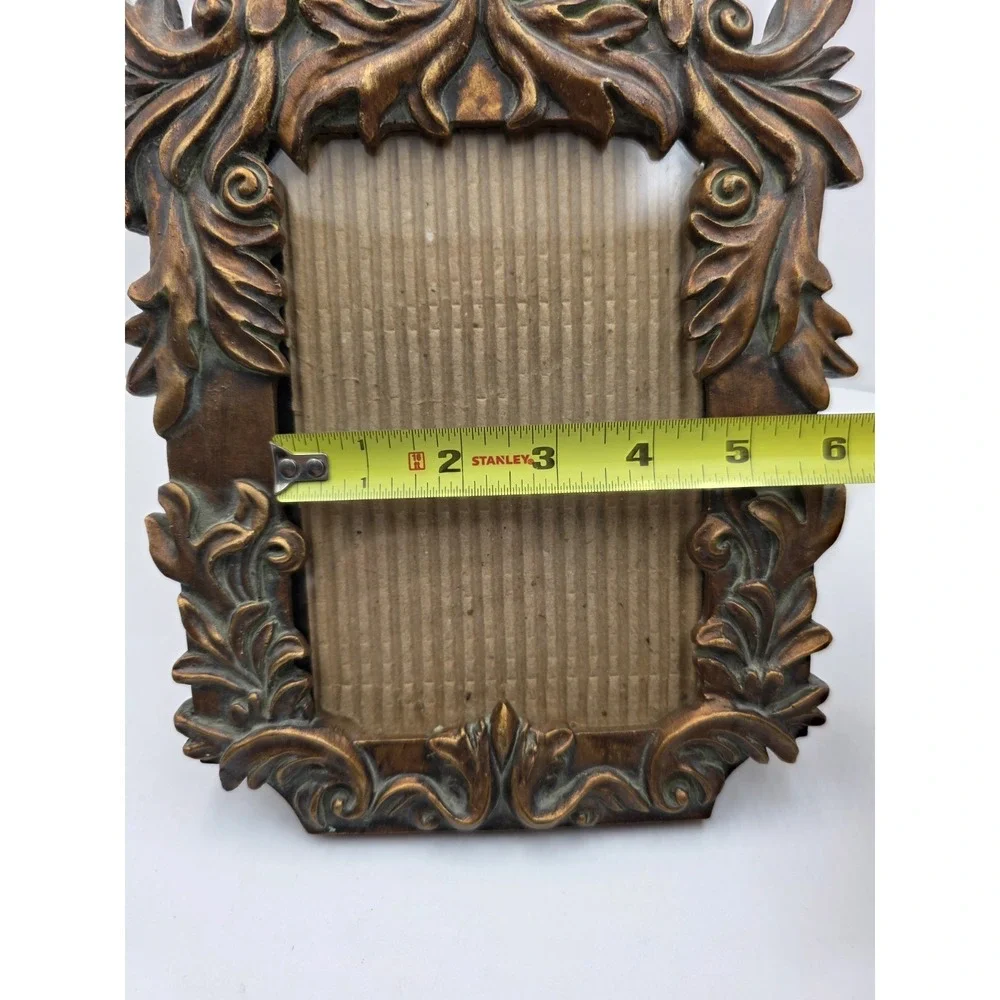 Ornate‎ Resin Picture Frame Bronze Gold Tone 8x10 Holds 4x6.5 Photo Portrait
